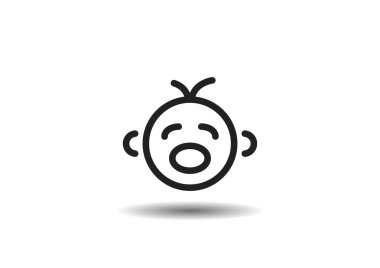 Ağlayan bebek siluet