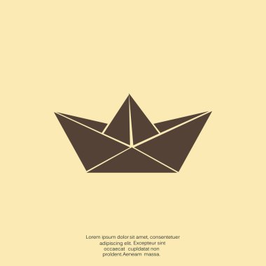 Kağıt gemi basit web simgesi