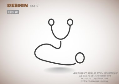 Stetoskop basit web simgesi