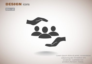 Grup insanlar ve eller simgesini