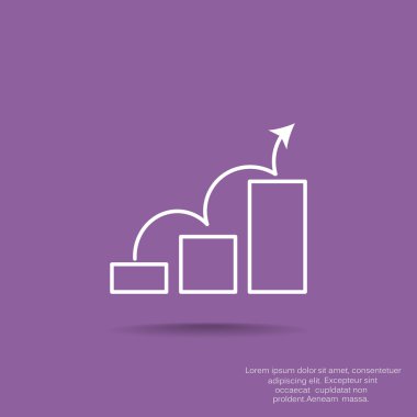 Grafik simgesi üzerinde Eğri ok