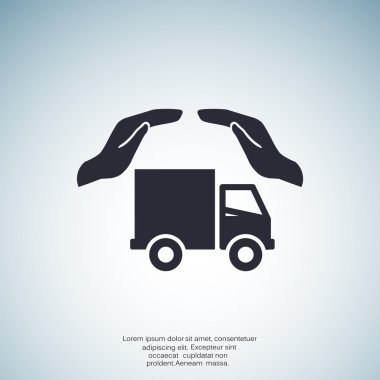 Eller web simgesi ile kamyon