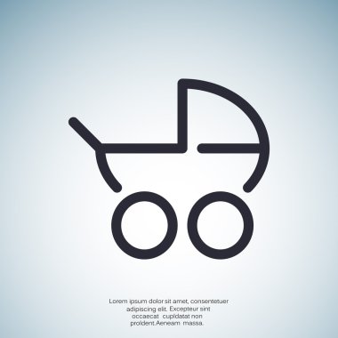 Basit bebek arabası anahat web simgesi