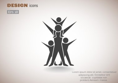 Mutlu aile kavramı web simgesi