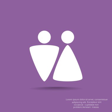 Cinsiyet işaretleri ile WC simgesi