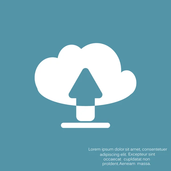 Symbole de téléchargement de fichiers Cloud — Image vectorielle