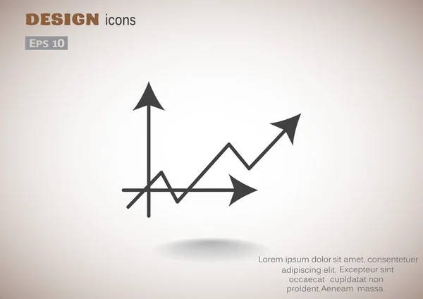 Stijgende grafiek eenvoudige web pictogram — Stockvector