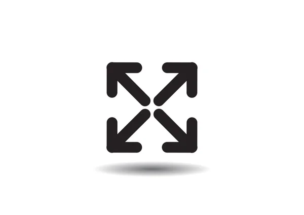 Cuatro flechas en el icono cuadrado — Vector de stock