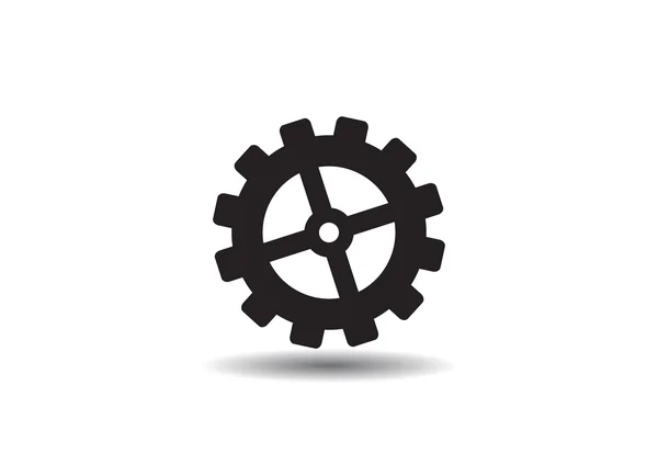 Single rounded gear simple icon — Stock Vector