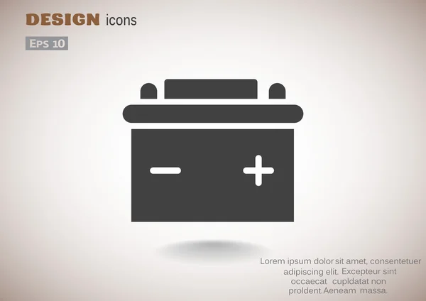Simple coche batería web icono — Archivo Imágenes Vectoriales