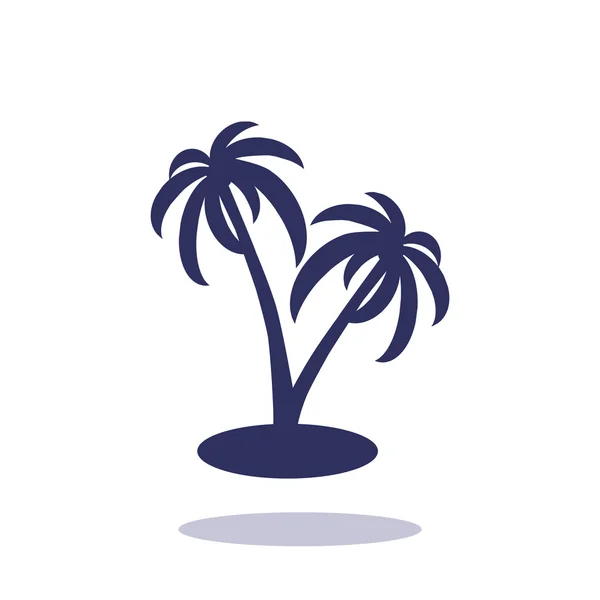 Isla exótica con palmeras — Vector de stock