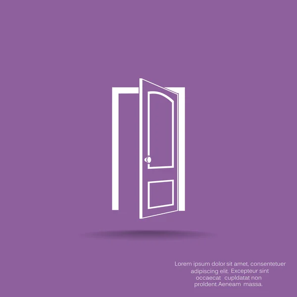 Puerta abierta icono web — Vector de stock