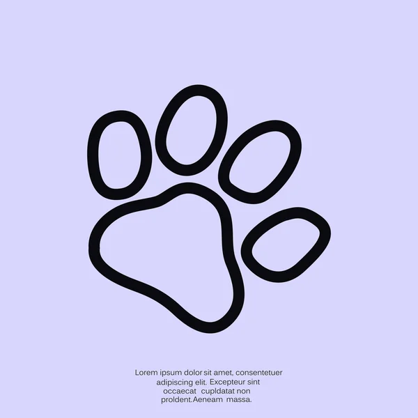 Hond paw track eenvoudige pictogram — Stockvector