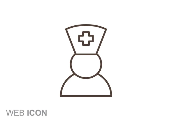 Иконка силуэта медсестры — стоковый вектор