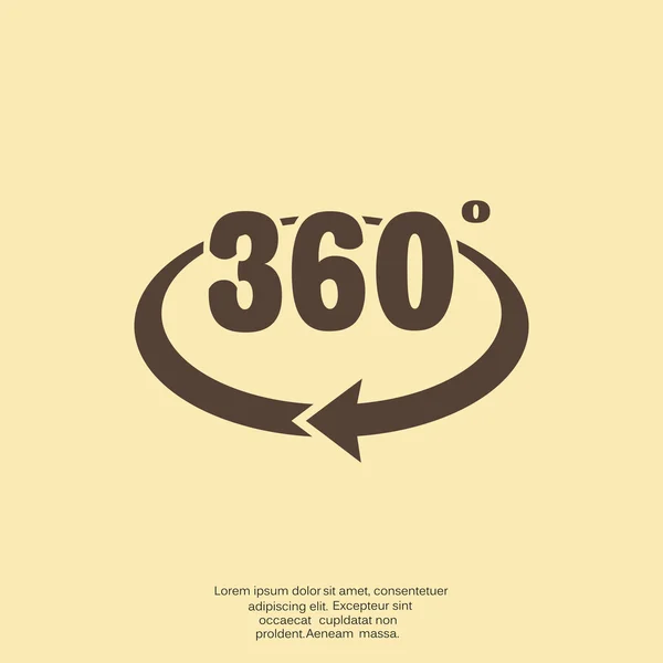 360 degreece met afgeronde pijlpictogram — Stockvector