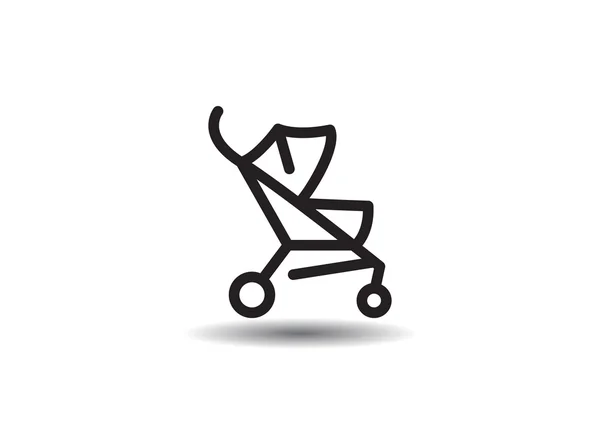 Simple stroller outline web icon — Stock Vector