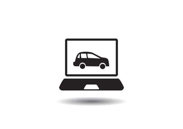 Laptop z samochodów na ekranie — Wektor stockowy