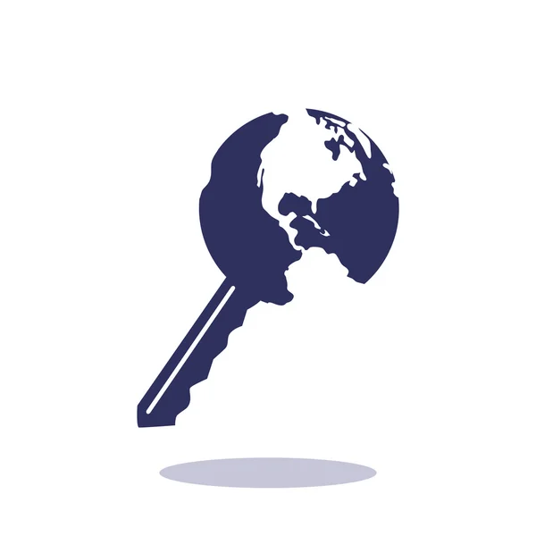 Schlüssel zur Ikone des World Web — Stockvektor