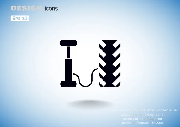 Pompe à air et icône web pneu — Image vectorielle