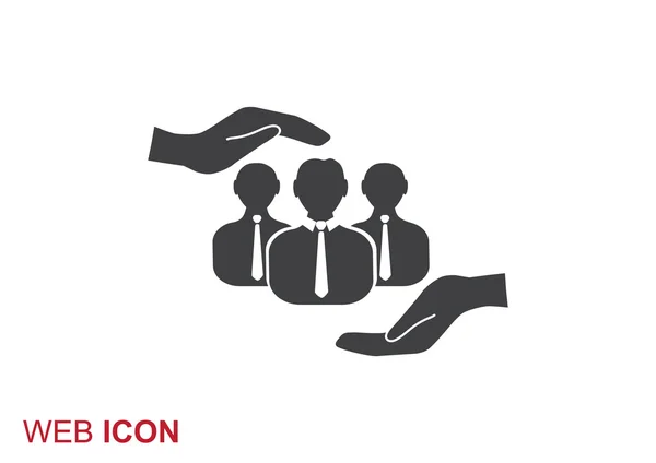 Groep van mensen en handen pictogram — Stockvector