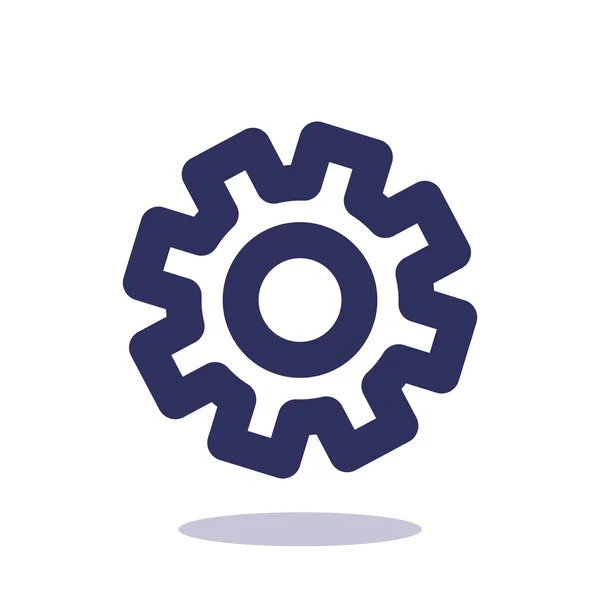 Single rounded gear simple icon — Stock Vector