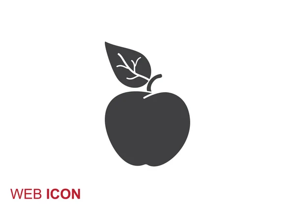Pomme avec icône web feuille — Image vectorielle