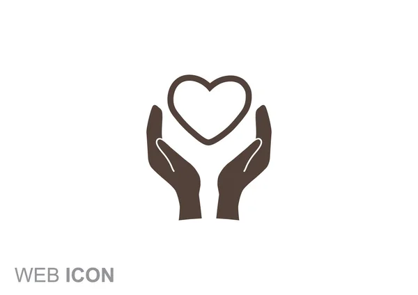 Corazón en las manos icono simple — Archivo Imágenes Vectoriales