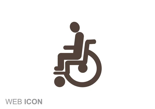 Handicapés sur fauteuil roulant icône simple — Image vectorielle