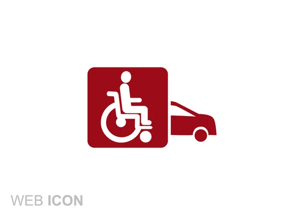 Disabili nell'icona dell'auto — Vettoriale Stock