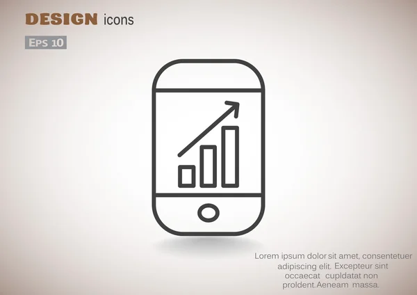 Sencillo smartphone con gráfico — Archivo Imágenes Vectoriales