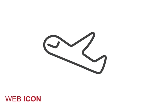Icône web de l'avion avec airbus contour — Image vectorielle