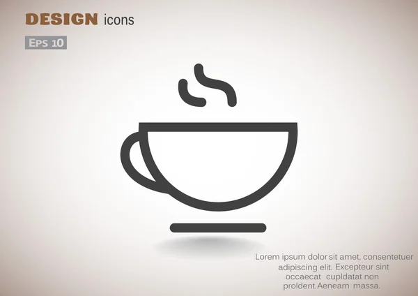 Taza de bebida caliente icono web, esquema ilustración vectorial — Archivo Imágenes Vectoriales