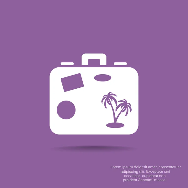 Turistické kufr jednoduchý web ikony — Stockový vektor