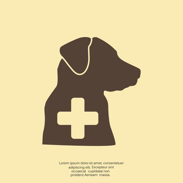İşareti köpek siluet ve çapraz, hayvan hastalıklarıyla ilgili logo kavramı ile — Stok Vektör