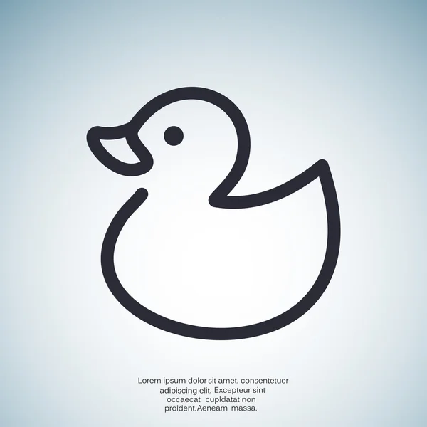 Toy duckling bosquejo icono web — Vector de stock