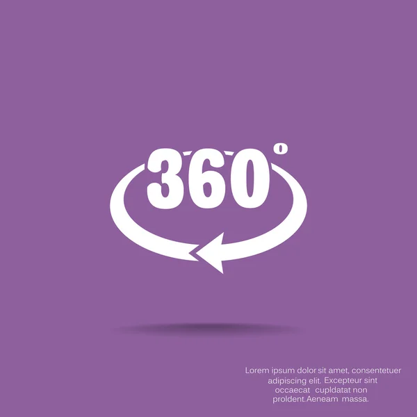 360 degreece met afgeronde pijlpictogram — Stockvector