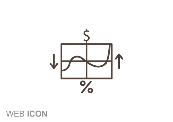 Graphique avec icône de symboles d'entreprise — Image vectorielle