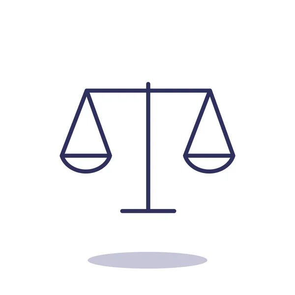 Scale di giustizia semplice icona web, illustrazione vettoriale contorno — Vettoriale Stock