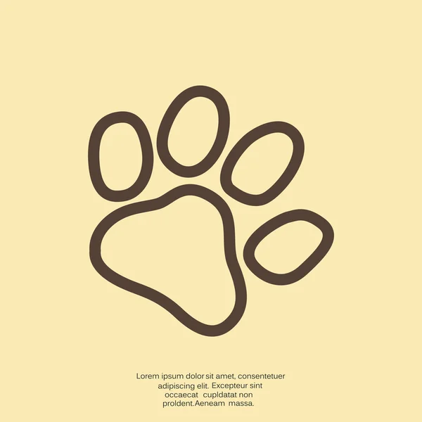 Hond paw track eenvoudige pictogram — Stockvector