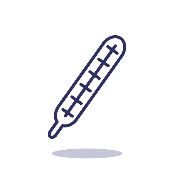 Medical thermometer web icon, outline vector illustration — Stock Vector