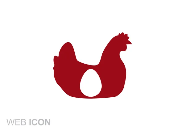 Gallina con uovo dentro silhouette — Vettoriale Stock