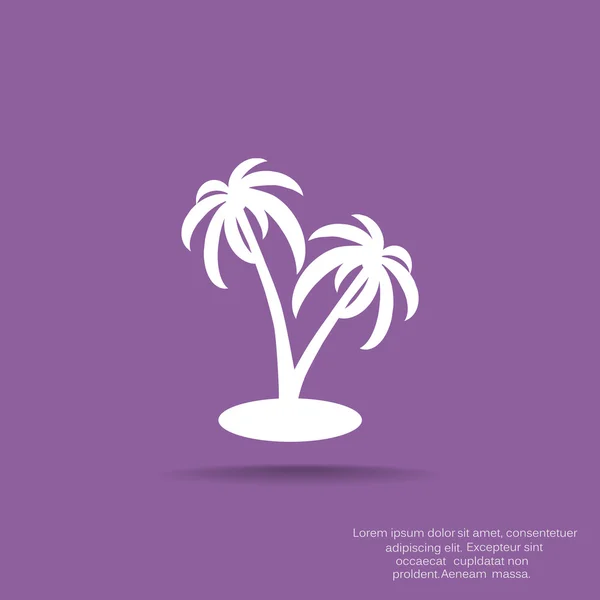 Exotische eiland met palmbomen — Stockvector