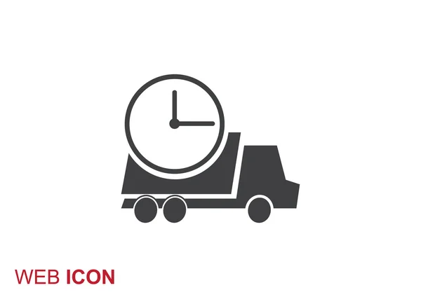 Einfacher LKW mit Uhr — Stockvektor