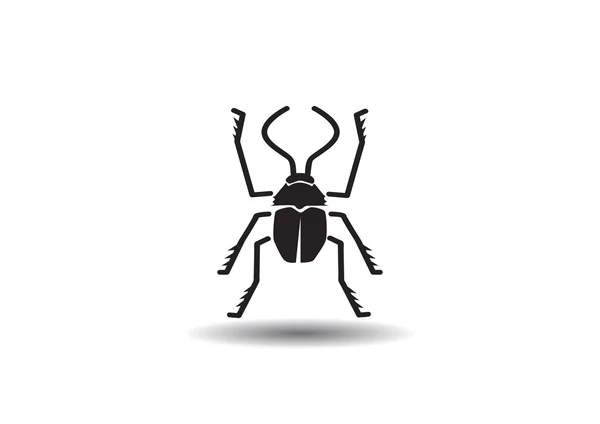 Bug symbol with outline beetle — Stock Vector