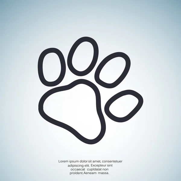 Dog paw track simple icon — Stock Vector