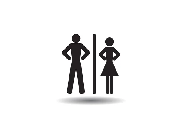 Wc-Symbol mit Geschlechtsmerkmalen — Stockvektor