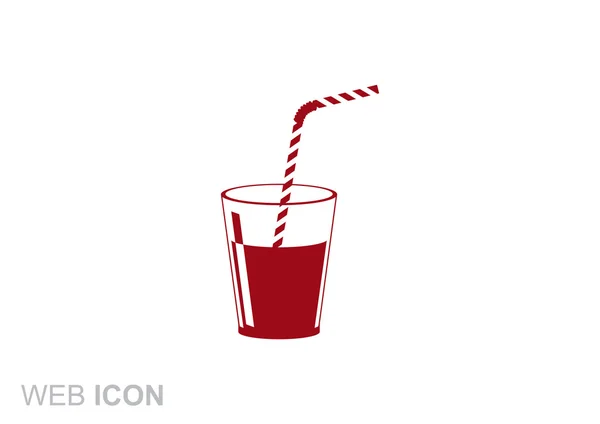 Beker met verfrissende drankje pictogram — Stockvector