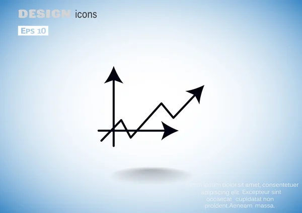 Stigande graf enkel spindelväv ikonen — Stock vektor