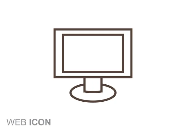 Pantalla de monitor en blanco icono web, ilustración vectorial simple — Archivo Imágenes Vectoriales
