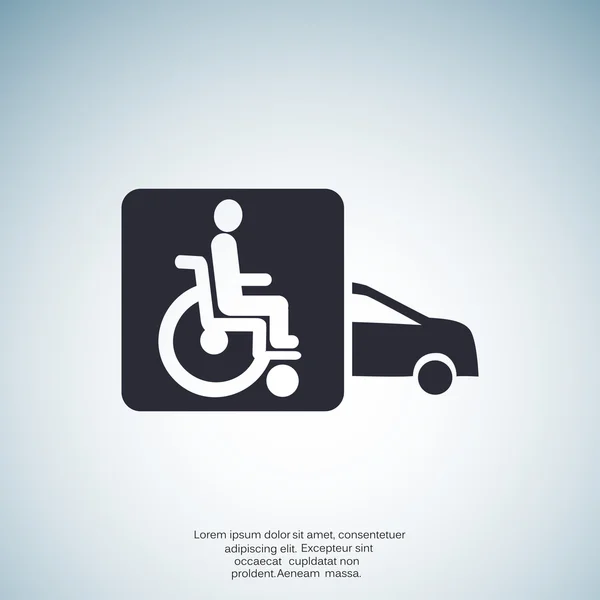 Disabled in car icon — Stock Vector